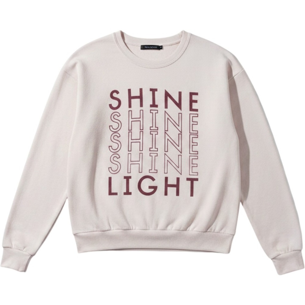 Spiritual Gangster Shine Light Graphic Sweatshirt Pink Crew Neck Small USA Made